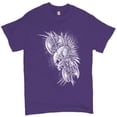 thumbnail image 1 of Tee Hunt Winged Skull T-Shirt Viking Warrior Skeleton Labrys Axe Gothic Men's Tee, Purple, Large, 1 of 5