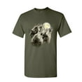 thumbnail image 1 of Tee Hunt Wolf Howl T-Shirt Wild Wolf Pack Predator Animals Nature Moon Mens Shirt, Military Green, Medium, 1 of 5