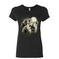 thumbnail image 1 of Tee Hunt Wolf Howl Women's T-Shirt Wild Wolf Pack Predator Animals Nature Moon Shirt, Black, X-Large, 1 of 5
