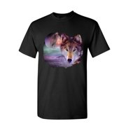 Tee Hunt Wolf Howling at Moon T-Shirt Wilderness Wildlife Wild Wolf Pack Mens Shirt