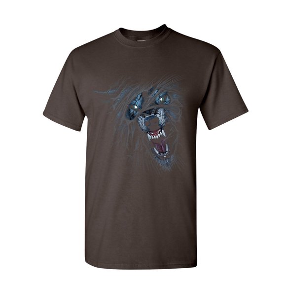 Tee Hunt Wolf Pack T-Shirt Spirit Animal Claws and Fangs Wild Animals Mens Shirt, Brown, X-Large