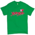 thumbnail image 1 of Tee Hunt XOXO T-shirt Romance Valentine's Day Hearts Passion Love Men's Tee, Green, 5X-Large, 1 of 5