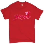 Tee Hunt XOXO T-shirt Romance Valentine's Day Hearts Passion Love Men's Tee, Red, Medium