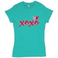thumbnail image 1 of Tee Hunt XOXO Women's T-Shirt Novelty T-Shirt Romance Valentine's Day Hearts Passion Love Tee, Light Blue, XX-Large, 1 of 5