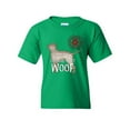 thumbnail image 1 of Tee Hunt You Had Me at Woof Youth T-Shirt Pet Friend Dogs Doggie Puppy Paw Bark Kids Tee, Green, Large, 1 of 5