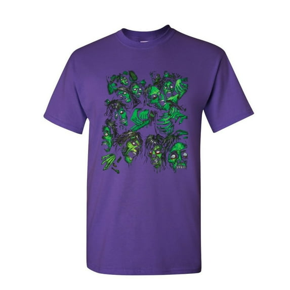 Tee Hunt Zombie Pile T-Shirt Undead Rising Zombie Apocalypse Outbreak Mens Shirt, Purple, 5X-Large