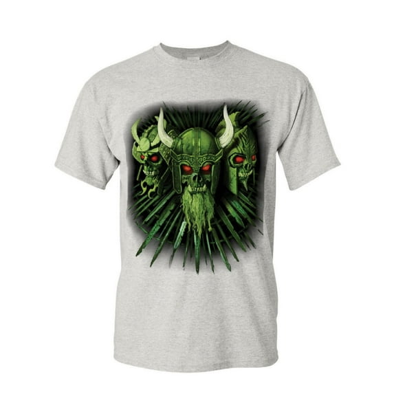 Tee Hunt Zombie Warrior Skulls T-Shirt Viking Samurai Gladiator Undead Mens Shirt, Ash Gray, 4X-Large