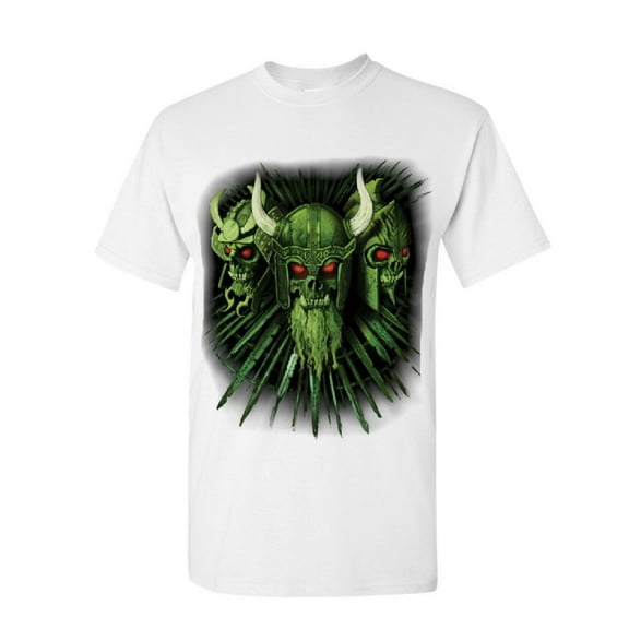 Tee Hunt Zombie Warrior Skulls T-Shirt Viking Samurai Gladiator Undead Mens Shirt, White, XX-Large