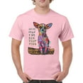 thumbnail image 1 of Tee Hunt in My Mind I'm Six Foot Five T-Shirt Dean Russo Chihuahua Men's Tee, Light Pink, 5X-Large, 1 of 5