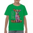 thumbnail image 1 of Tee Hunt in My Mind I'm Six Foot Five Youth T-Shirt Dean Russo Chihuahua Kids, Green, Small, 1 of 5