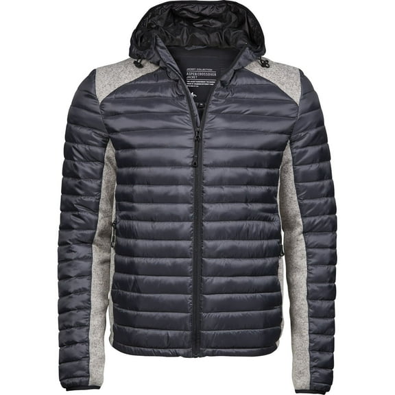 Tee Jays Mens Crossover Hooded Padded Outdoor Jacket