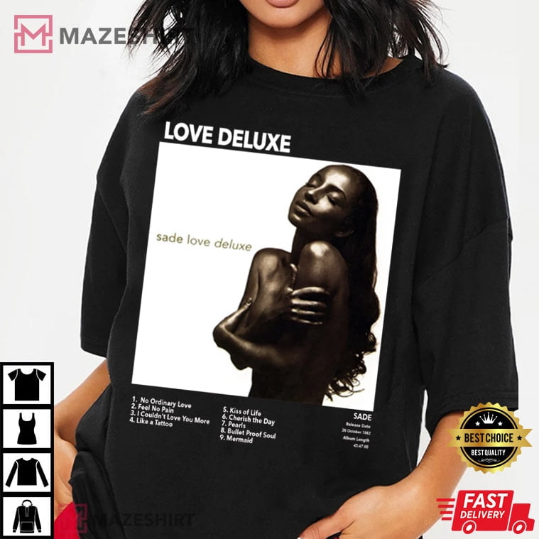 Tee Love Deluxe Sade Vintage 90S Album Cover T-Shirt for Men and 