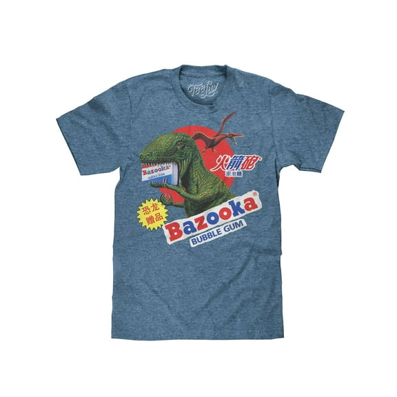 Tee Luv Bazooka Bubble Gum Dinosaur Candy Logo T-Shirt (Men's) (M)
