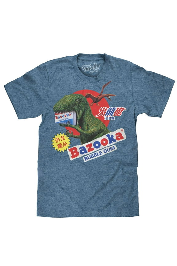 Bazooka Bubble Gum Dinosaur Candy Logo T-Shirt (Men's) (M)
