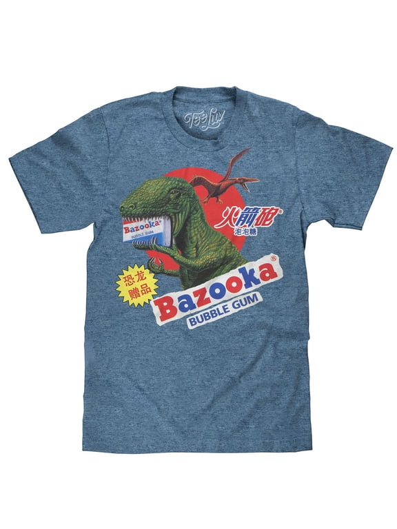 Bazooka Bubble Gum Dinosaur Candy Logo T-Shirt (Men's) (XL)