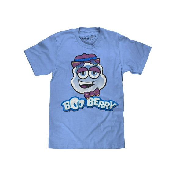 Tee Luv Boo Berry Faded Monster Cereal Ghost Light Blue T-Shirt (Men's) (3XL)