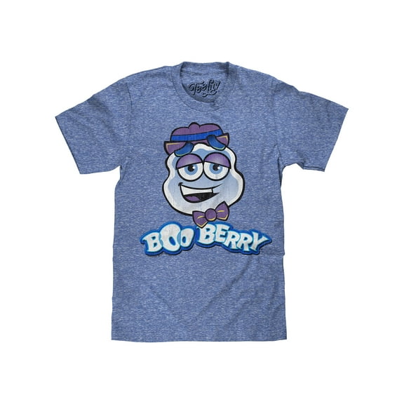 Tee Luv Boo Berry Faded Monster Cereal Ghost Royal Snow Heather T-Shirt (Men's) (3XL)