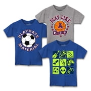 Tee Luv Boys Sports and Athletics Graphic T-Shirts, Toddler, Size 4T, 3-Pack