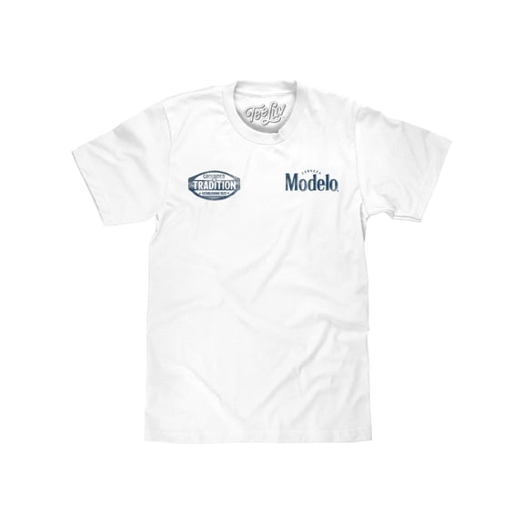 Tee Luv Cerveza Modelo Beer Double Sided Brewery Logo Graphic Tee Shirt (Men's) (L)