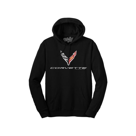 Tee Luv Chevrolet Corvette C8 Car Logo Graphic Hoodie (Men's) (3XL)