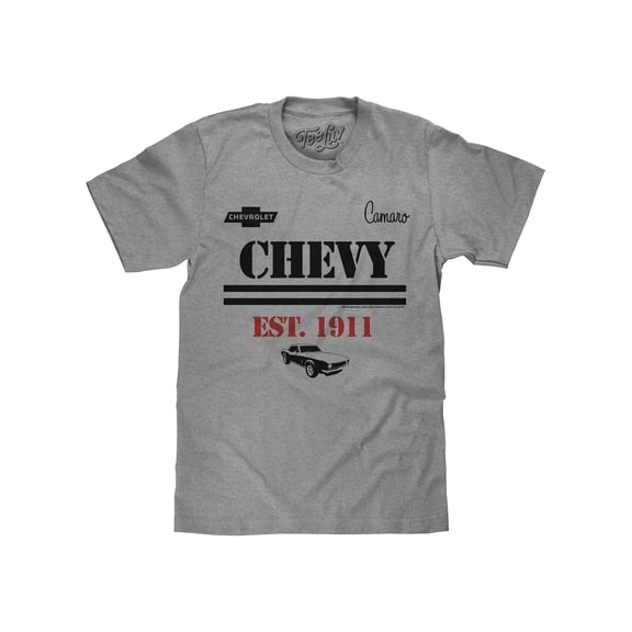 Tee Luv Chevy Camaro Est 1911 Chevrolet Muscle Car Graphic T-Shirt (Men's) (L)