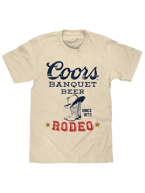 Coors Banquet Beer Rodeo Cowboy Boots and Hat Faded Graphic T-Shirt (Men's) (M)