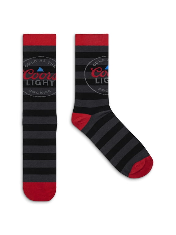 Coors Light Cold As The Rockies Beer Logo Striped Socks (Men's)