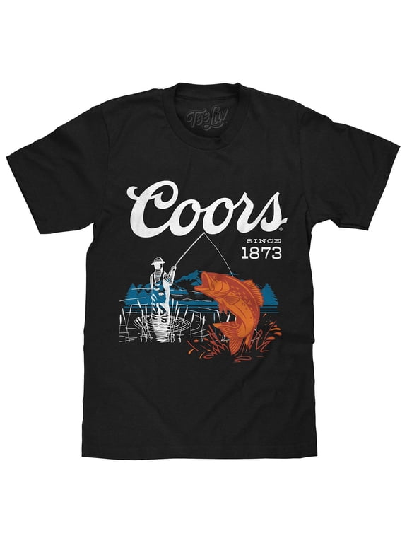 Coors Since 1873 Bass Fishing Beer Logo T-Shirt (Men's) (L)