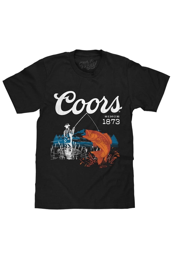 Coors Since 1873 Bass Fishing Beer Logo T-Shirt (Men's) (XXL)
