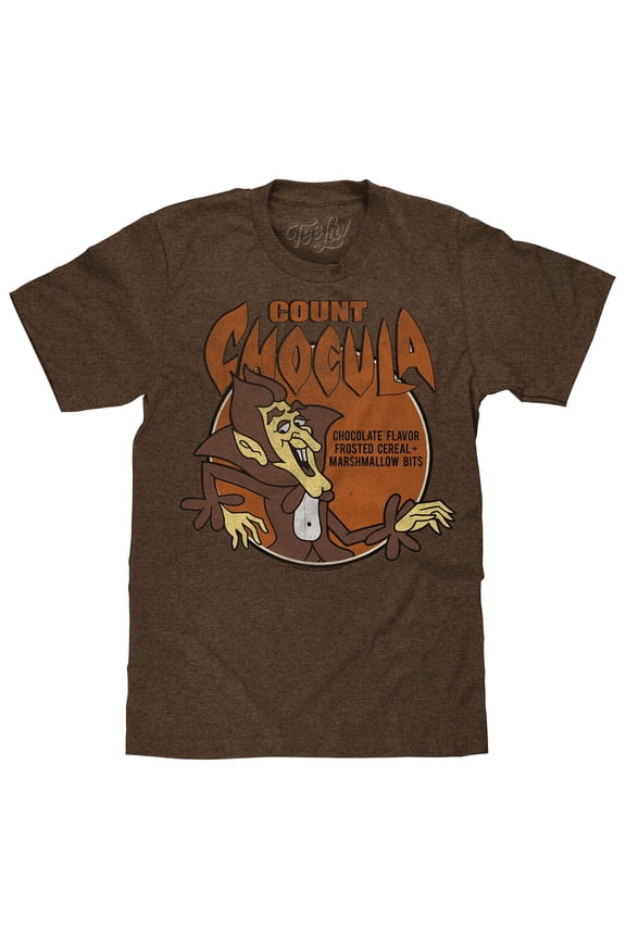Count Chocula Monster Cereal Faded Mascot Heather Brown T-Shirt (Men's) (XXL)