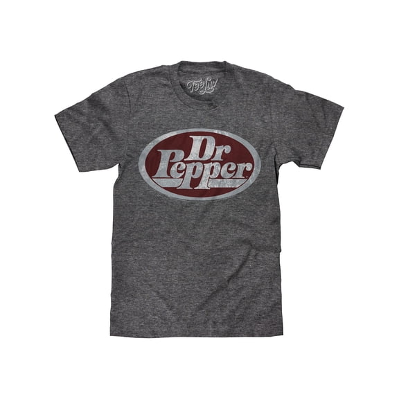 Tee Luv Dr Pepper Distressed Silver Soda Logo Shirt (Men's) (L)