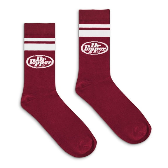 Tee Luv Dr Pepper Oval Soda Logo Crew Socks (Men's)