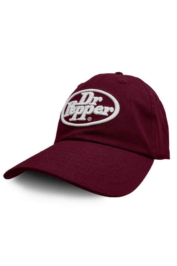 Dr Pepper Retro Soda Pop Logo Dad Hat, Burgundy