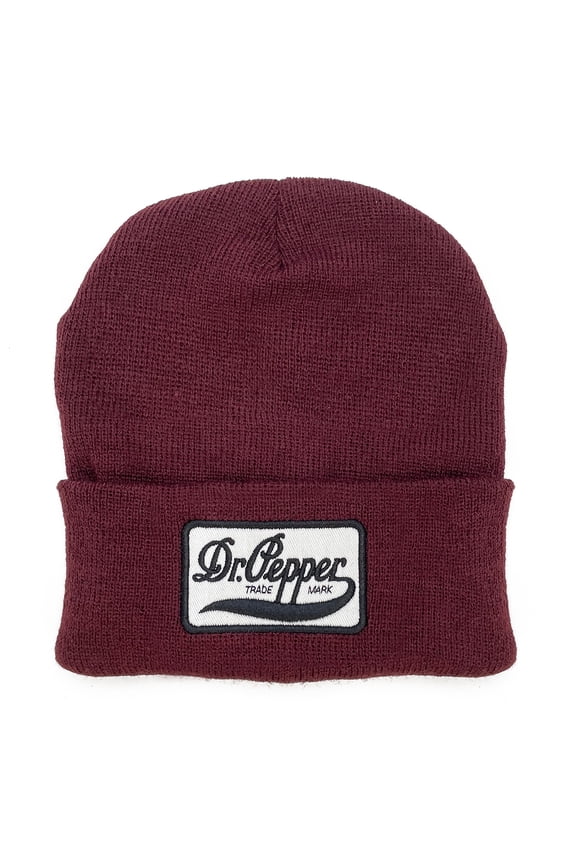 Dr Pepper Trademark Logo Burgundy Beanie