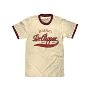 تي شيرت تي شيرت رجالي XL بشعار Dr Pepper Vintage Soda وشعار Ringer من Tee Luv Drink