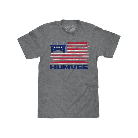 Tee Luv Faded Humvee American Flag Retro T-Shirt (Men's) (XL)