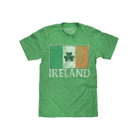 Tee Luv Ireland Shamrock Irish Flag Short Sleeve Faded Graphic T-Shirt (Men's) (3XL)
