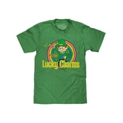 Tee Luv Lucky Charms Cereal Feeling Lucky Cartoon Leprechaun Mascot T-Shirt (Men's) (L)