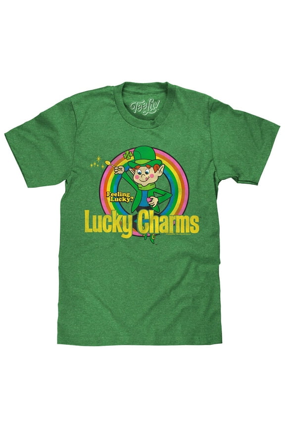 Lucky Charms Cereal Feeling Lucky Cartoon Leprechaun Mascot T-Shirt (Men's) (S)