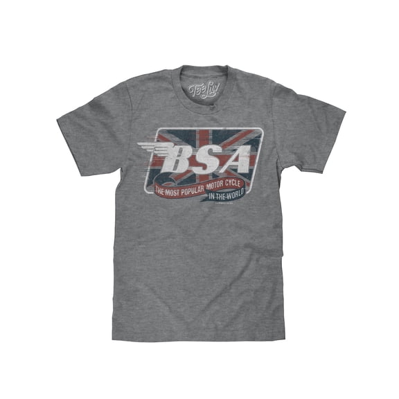 Tee Luv BSA Motorcycles British Union Jack Flag Logo Shirt (Men's) (3XL)