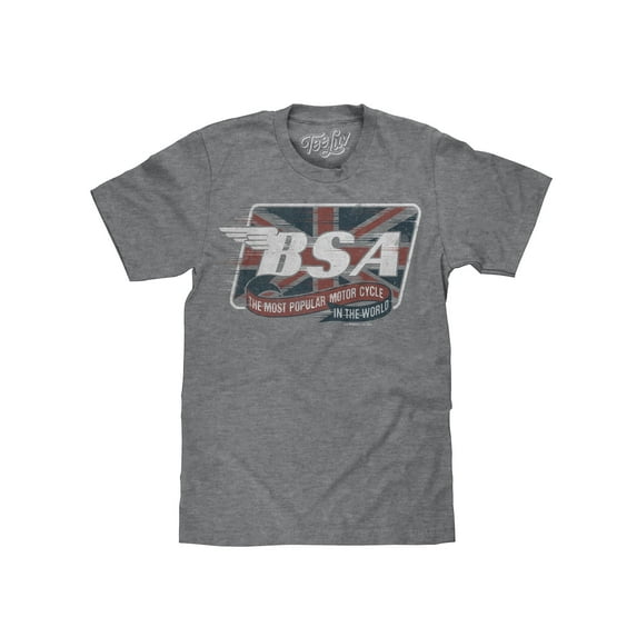 Tee Luv Men's BSA Motorcycles Union Jack Flag Logo Shirt (3XL)