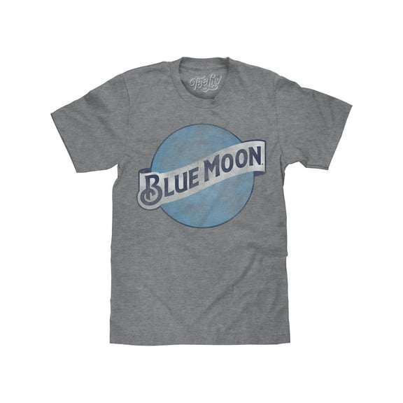 Tee Luv Men's Big and Tall Blue Moon Beer Distressed Logo Shirt (2XLT)