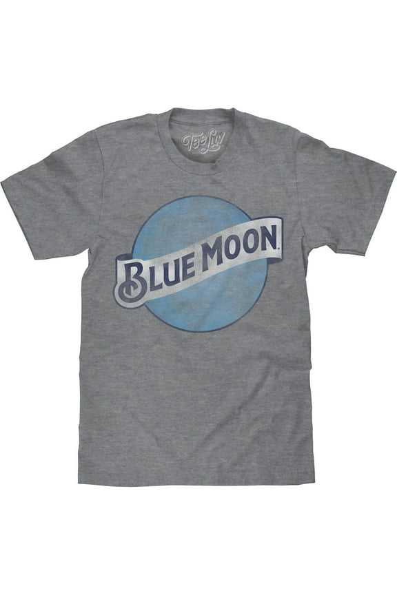 Men's Big and Tall Blue Moon Beer Distressed Logo Shirt (4XLT)