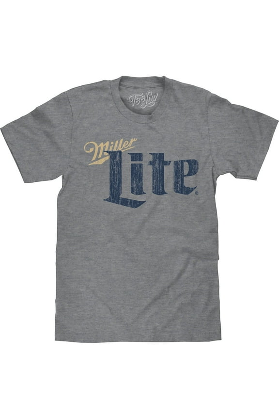 Men's Big and Tall Miller Lite Beer Distressed Logo T-Shirt (LT)