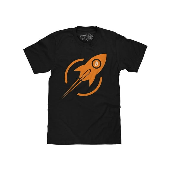 Tee Luv Men's Bitcoin Rocket Ship Logo Shirt (S)