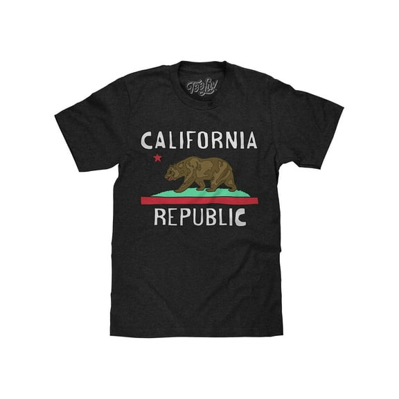 Tee Luv Men's California Republic Bear Flag Graphic T-Shirt (M)