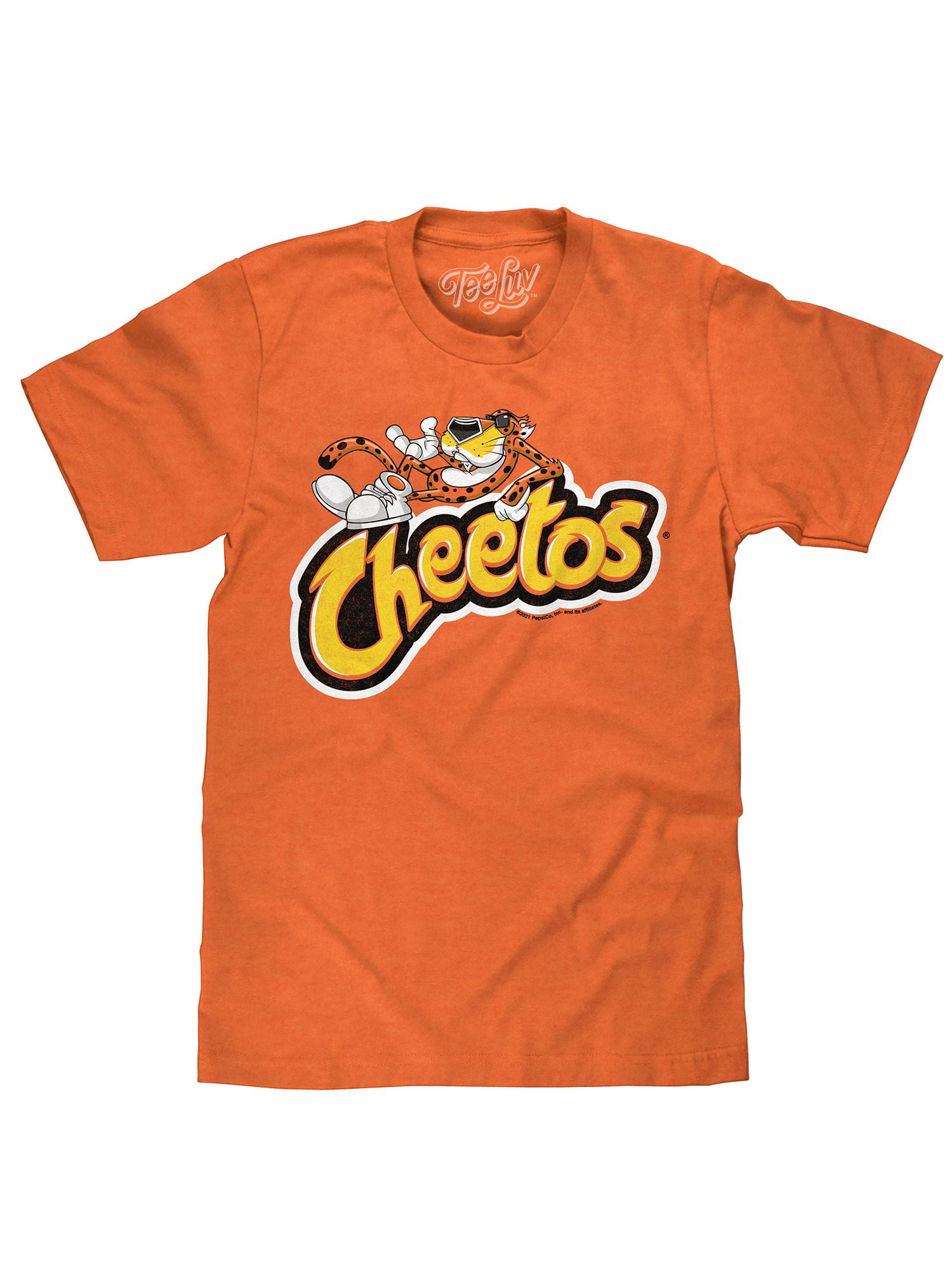 Tee Luv Men's Cheetos Logo Shirt, Chester Cheetah T-Shirt