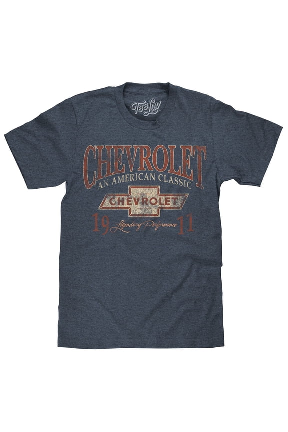 Chevrolet 1911 T-Shirt - An American Classic Chevy Indigo-Black Heather Graphic Tee (Men's) (3XL)