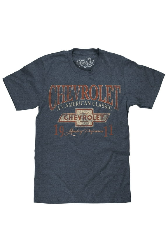 Chevrolet 1911 T-Shirt - An American Classic Chevy Indigo-Black Heather Graphic Tee (Men's) (XXL)