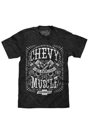 Chevy All American Muscle Chevrolet Car Piston Graphic T-Shirt (Men's) (S)